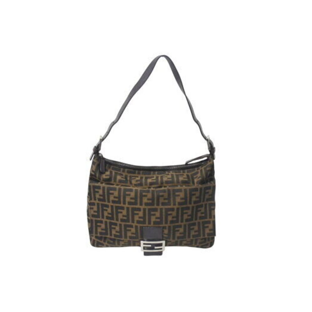 FENDI Zucca shoulder bag brown canvas leather